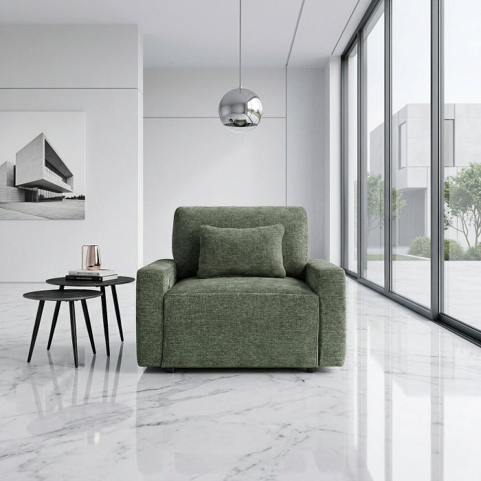 8345GRN-1 Convertible Sleeper Chair with Charging Ports - 8345GRN-1