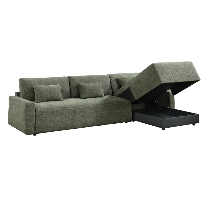 8345GRN*23LRC 2-Piece Sectional with Convertible Queen Sleeper and Right Side Chaise - 8345GRN*23LRC