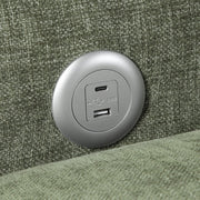 8345GRN-3 Convertible Queen Sleeper Sofa with Charging Ports - 8345GRN-3