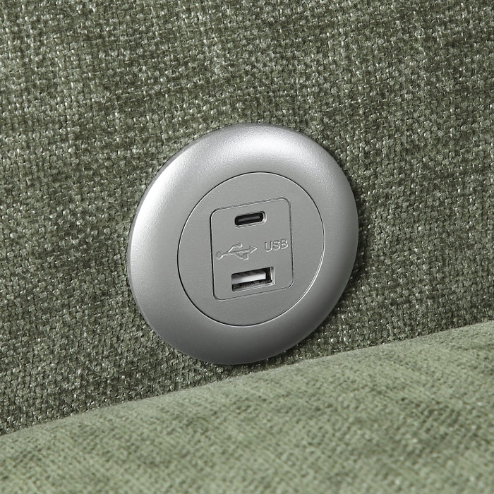 8345GRN-3 Convertible Queen Sleeper Sofa with Charging Ports - 8345GRN-3