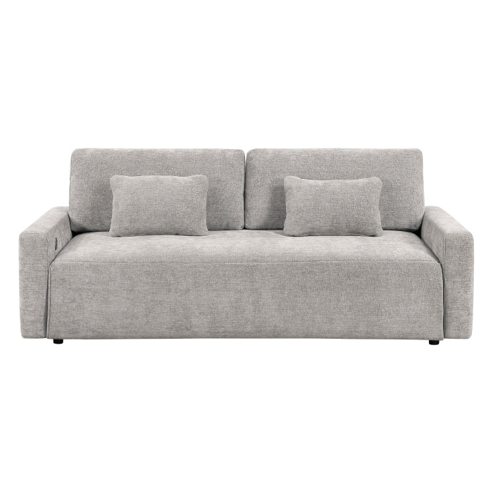 8345GRY-3 Convertible Queen Sleeper Sofa with Charging Ports - 8345GRY-3
