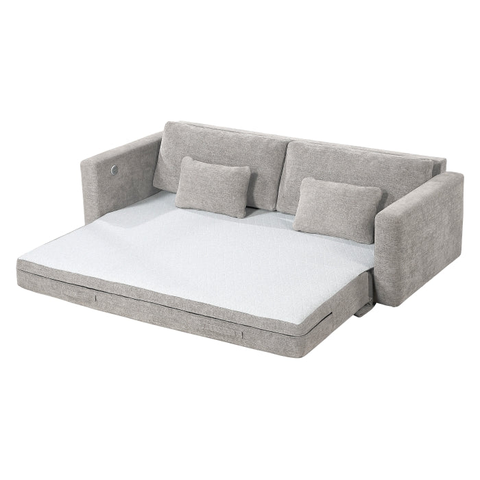 8345GRY-3 Convertible Queen Sleeper Sofa with Charging Ports - 8345GRY-3