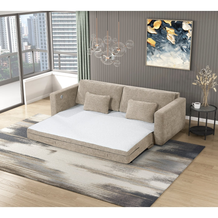 8345TPE-3 Convertible Queen Sleeper Sofa with Charging Ports - 8345TPE-3