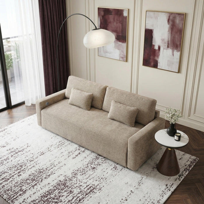 8345TPE-3 Convertible Queen Sleeper Sofa with Charging Ports - 8345TPE-3