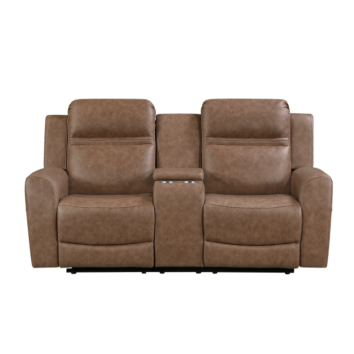 8347BRW*2 2pc Set: Sofa, Love - 8347BRW*2