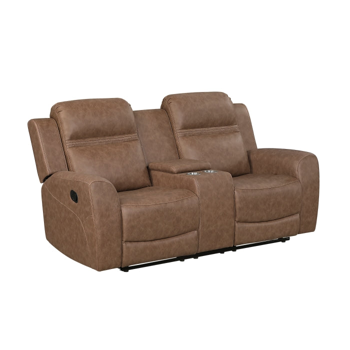 8347BRW*2 2pc Set: Sofa, Love - 8347BRW*2