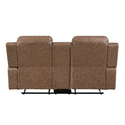 8347BRW-2 Double Reclining Love Seat with Center Console - 8347BRW-2