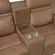 8347BRW-2 Double Reclining Love Seat with Center Console - 8347BRW-2