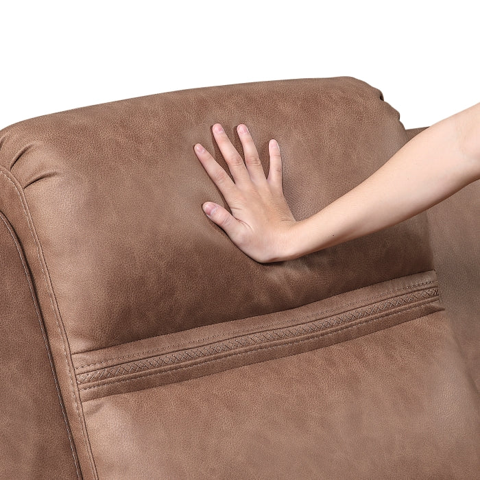 8347BRW-2 Double Reclining Love Seat with Center Console - 8347BRW-2