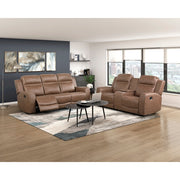 8347BRW-2 Double Reclining Love Seat with Center Console - 8347BRW-2