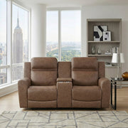 8347BRW-2 Double Reclining Love Seat with Center Console - 8347BRW-2
