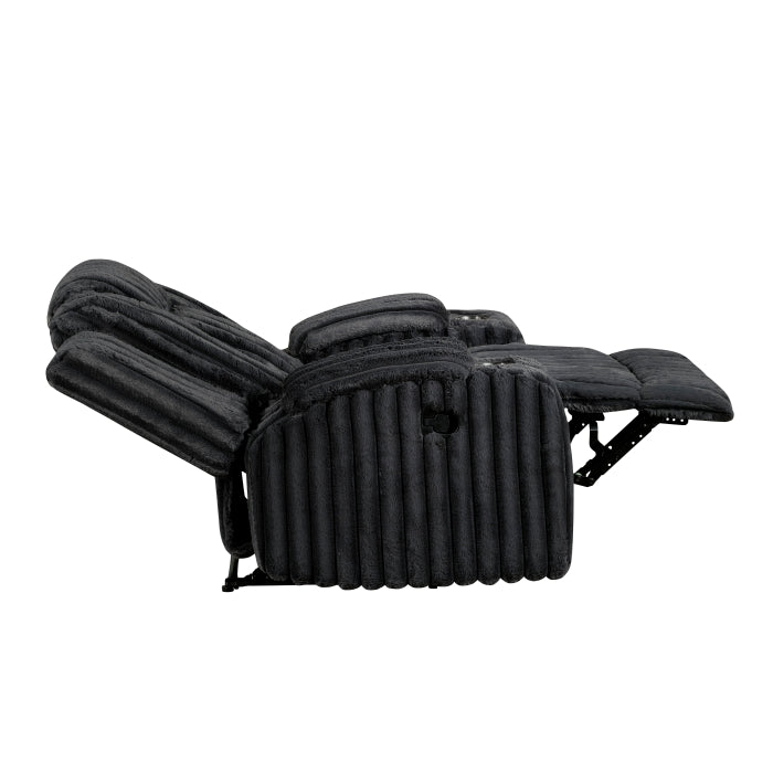 8348BLK-1 Reclining Chair with Cup Holders - 8348BLK-1