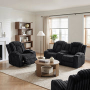 8348BLK-1 Reclining Chair with Cup Holders - 8348BLK-1