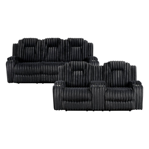 8348BLK*2 2pc Set: Sofa, Love - 8348BLK*2