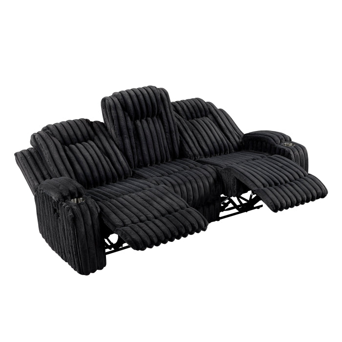 8348BLK*2 2pc Set: Sofa, Love - 8348BLK*2