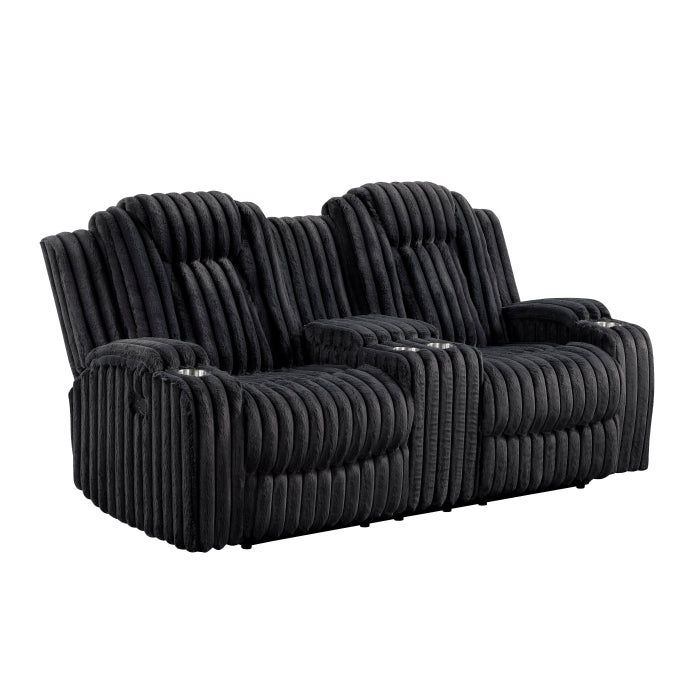 8348BLK*2 2pc Set: Sofa, Love - 8348BLK*2