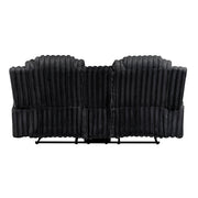 8348BLK-2 Double Reclining Love Seat with Center Console and Cup Holders - 8348BLK-2