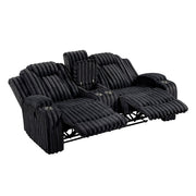 8348BLK-2 Double Reclining Love Seat with Center Console and Cup Holders - 8348BLK-2