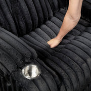 8348BLK-2 Double Reclining Love Seat with Center Console and Cup Holders - 8348BLK-2