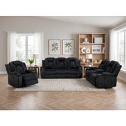 8348BLK-2 Double Reclining Love Seat with Center Console and Cup Holders - 8348BLK-2