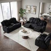 8348BLK-2 Double Reclining Love Seat with Center Console and Cup Holders - 8348BLK-2