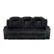 8348BLK-3 Double Reclining Sofa with Cup Holders - 8348BLK-3