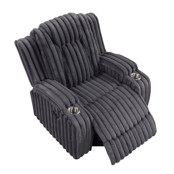 8348DGY-1 Reclining Chair with Cup Holders - 8348DGY-1