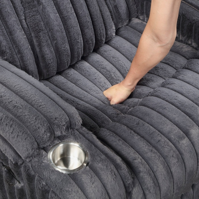 8348DGY-1 Reclining Chair with Cup Holders - 8348DGY-1