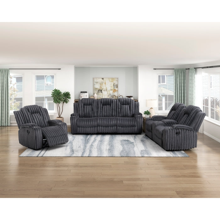 8348DGY-1 Reclining Chair with Cup Holders - 8348DGY-1