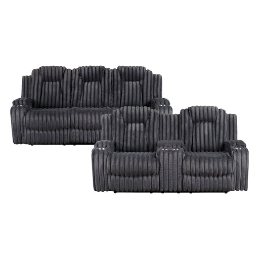 8348DGY*2 2pc Set: Sofa, Love - 8348DGY*2