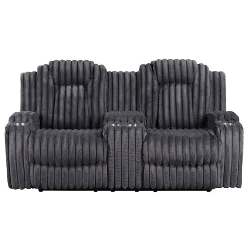8348DGY-2 Double Reclining Love Seat with Center Console and Cup Holders - 8348DGY-2