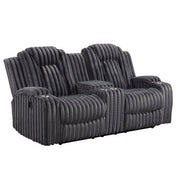 8348DGY-2 Double Reclining Love Seat with Center Console and Cup Holders - 8348DGY-2