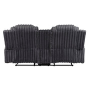 8348DGY-2 Double Reclining Love Seat with Center Console and Cup Holders - 8348DGY-2