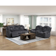 8348DGY-2 Double Reclining Love Seat with Center Console and Cup Holders - 8348DGY-2