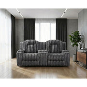 8348DGY-2 Double Reclining Love Seat with Center Console and Cup Holders - 8348DGY-2