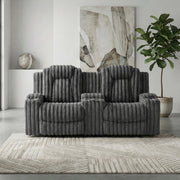 8348DGY-2 Double Reclining Love Seat with Center Console and Cup Holders - 8348DGY-2