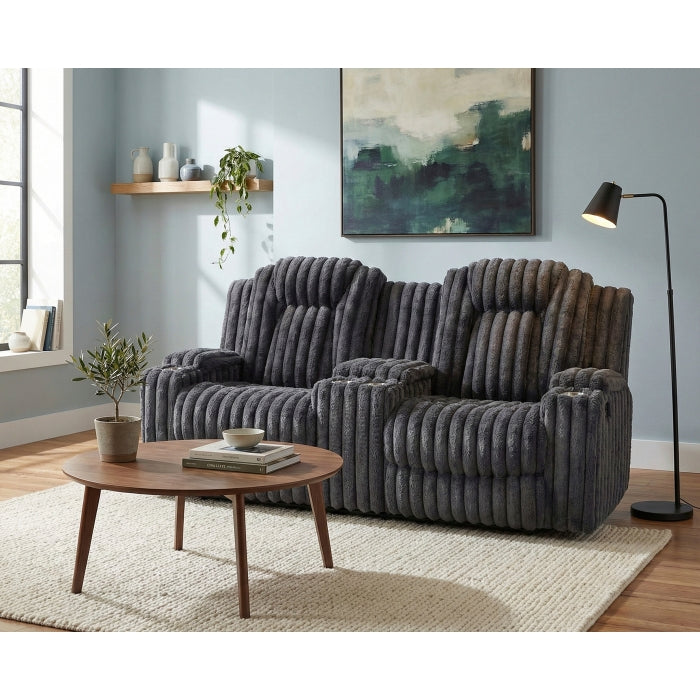 8348DGY-2 Double Reclining Love Seat with Center Console and Cup Holders - 8348DGY-2