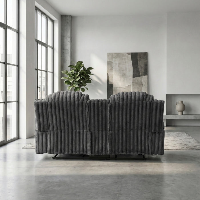 8348DGY-2 Double Reclining Love Seat with Center Console and Cup Holders - 8348DGY-2
