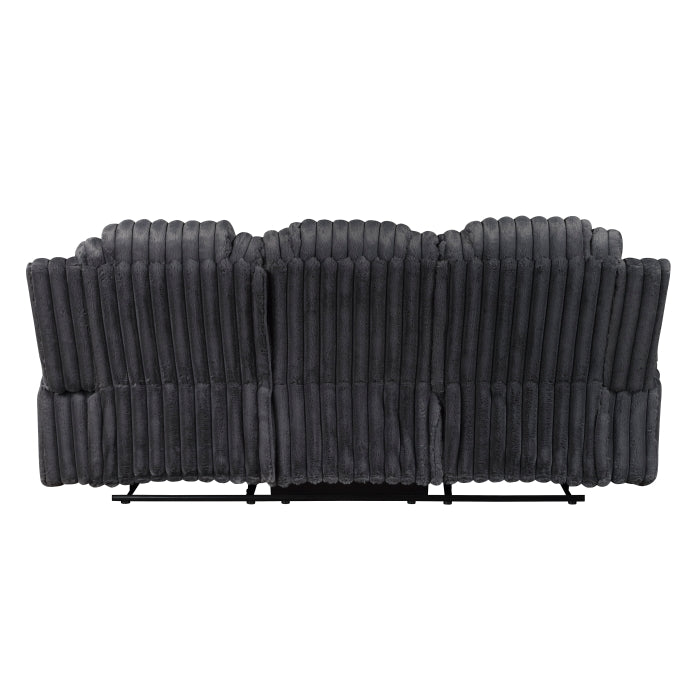 8348DGY-3 Double Reclining Sofa with Cup Holders - 8348DGY-3