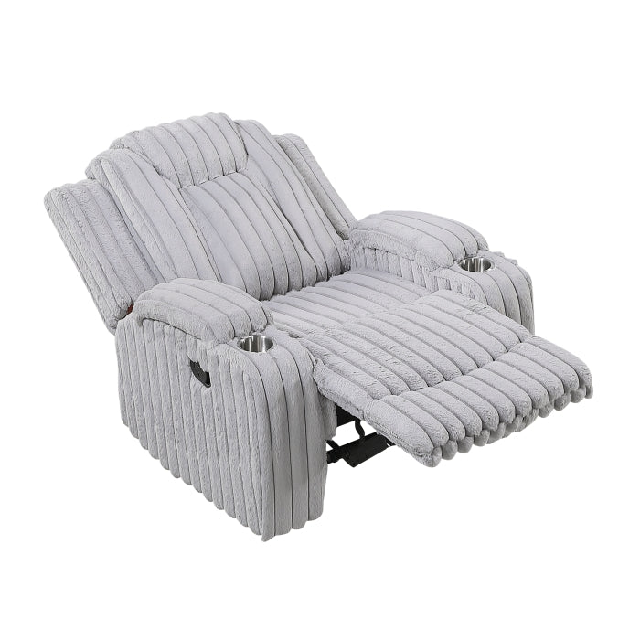 8348GRY-1 Reclining Chair with Cup Holders - 8348GRY-1
