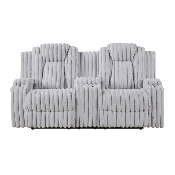 8348GRY*2 2pc Set: Sofa, Love - 8348GRY*2