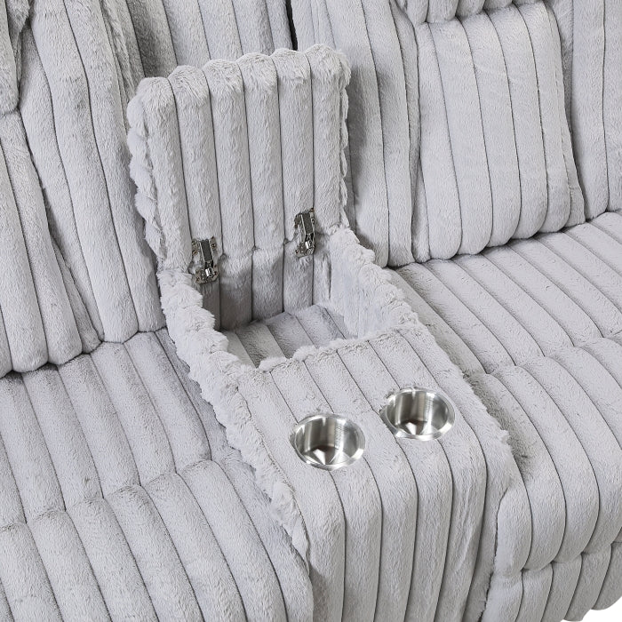 8348GRY*2 2pc Set: Sofa, Love - 8348GRY*2