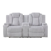 8348GRY-2 Double Reclining Love Seat with Center Console and Cup Holders - 8348GRY-2