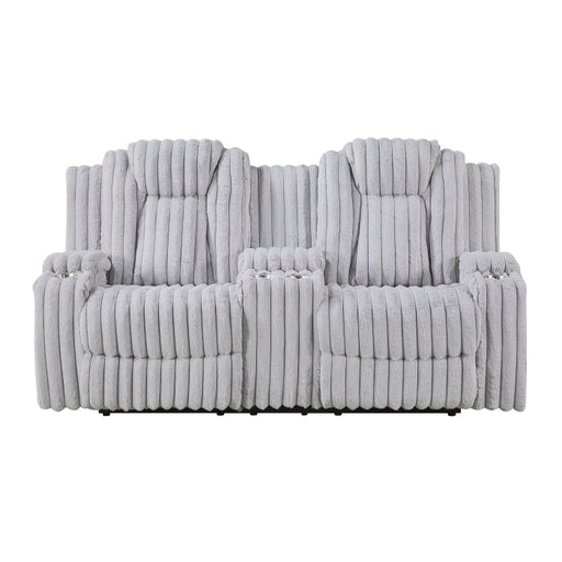 8348GRY-2 Double Reclining Love Seat with Center Console and Cup Holders - 8348GRY-2