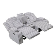 8348GRY-2 Double Reclining Love Seat with Center Console and Cup Holders - 8348GRY-2