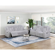 8348GRY-2 Double Reclining Love Seat with Center Console and Cup Holders - 8348GRY-2