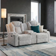 8348GRY-2 Double Reclining Love Seat with Center Console and Cup Holders - 8348GRY-2