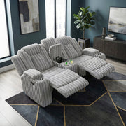8348GRY-2 Double Reclining Love Seat with Center Console and Cup Holders - 8348GRY-2