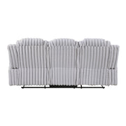 8348GRY-3 Double Reclining Sofa with Cup Holders - 8348GRY-3