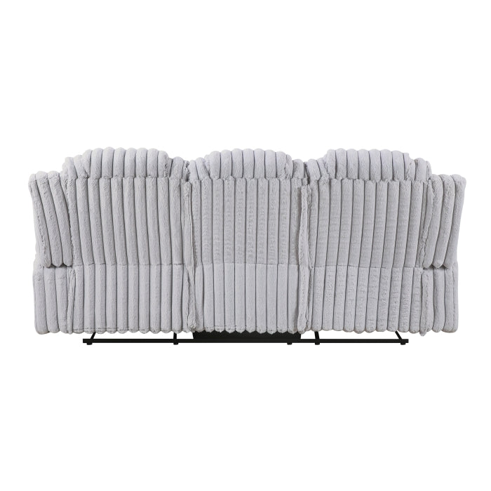 8348GRY-3 Double Reclining Sofa with Cup Holders - 8348GRY-3